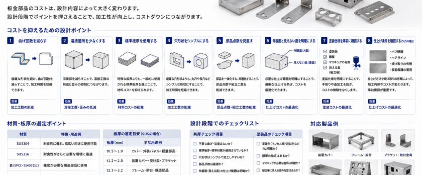 板金部品のコストを抑えるための設計 中野屋ステンレス