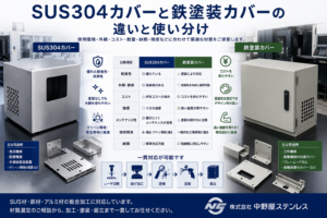 SUS304カバーと鉄塗装カバー 中野屋ステンレス